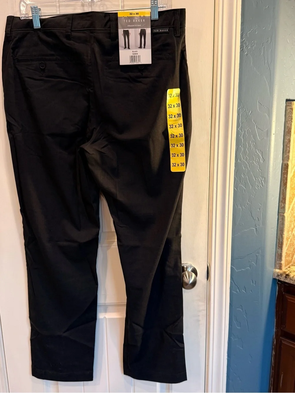 Ted Baker Men’s Straight Fit Dress Pants Black 32x30 NWT Flat Front